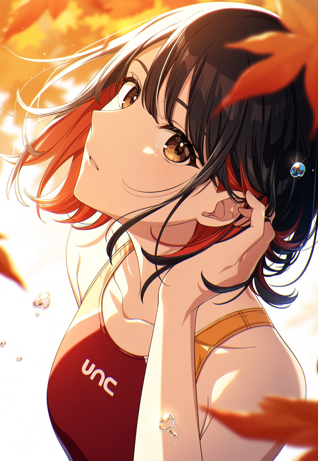 競泳水着少女