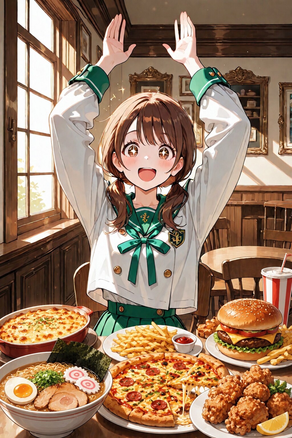 今日はごちそうだ！ばんざ～い！ばんざ～い！