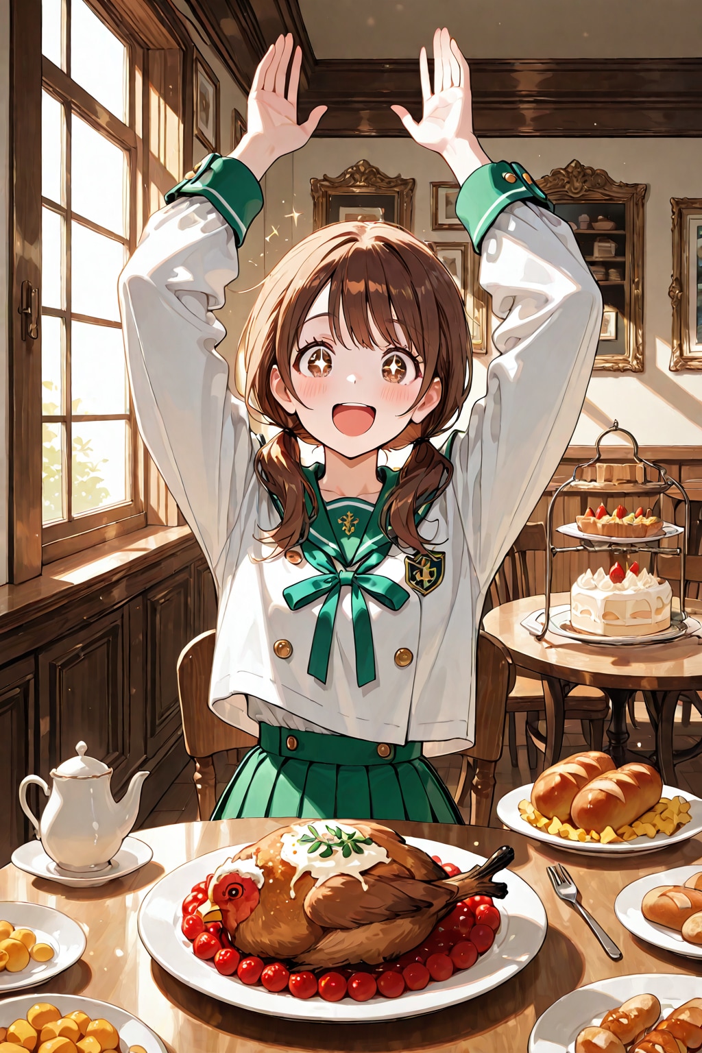今日はごちそうだ！ばんざ～い！ばんざ～い！