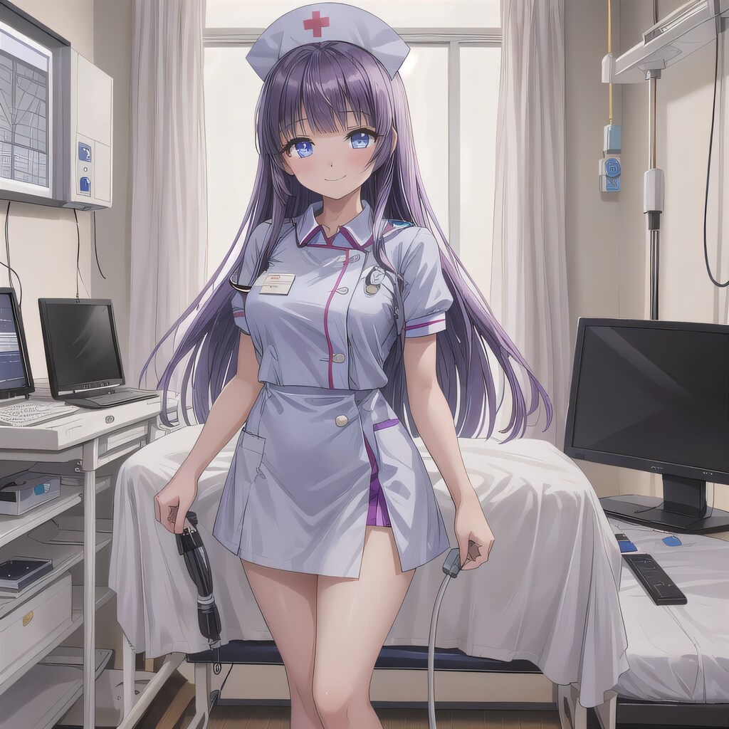 紫髪ロングで白衣の少女５