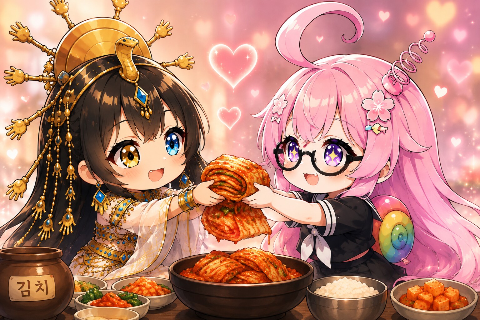 伝えたい想いがあると お互いのキムチを重ね合う