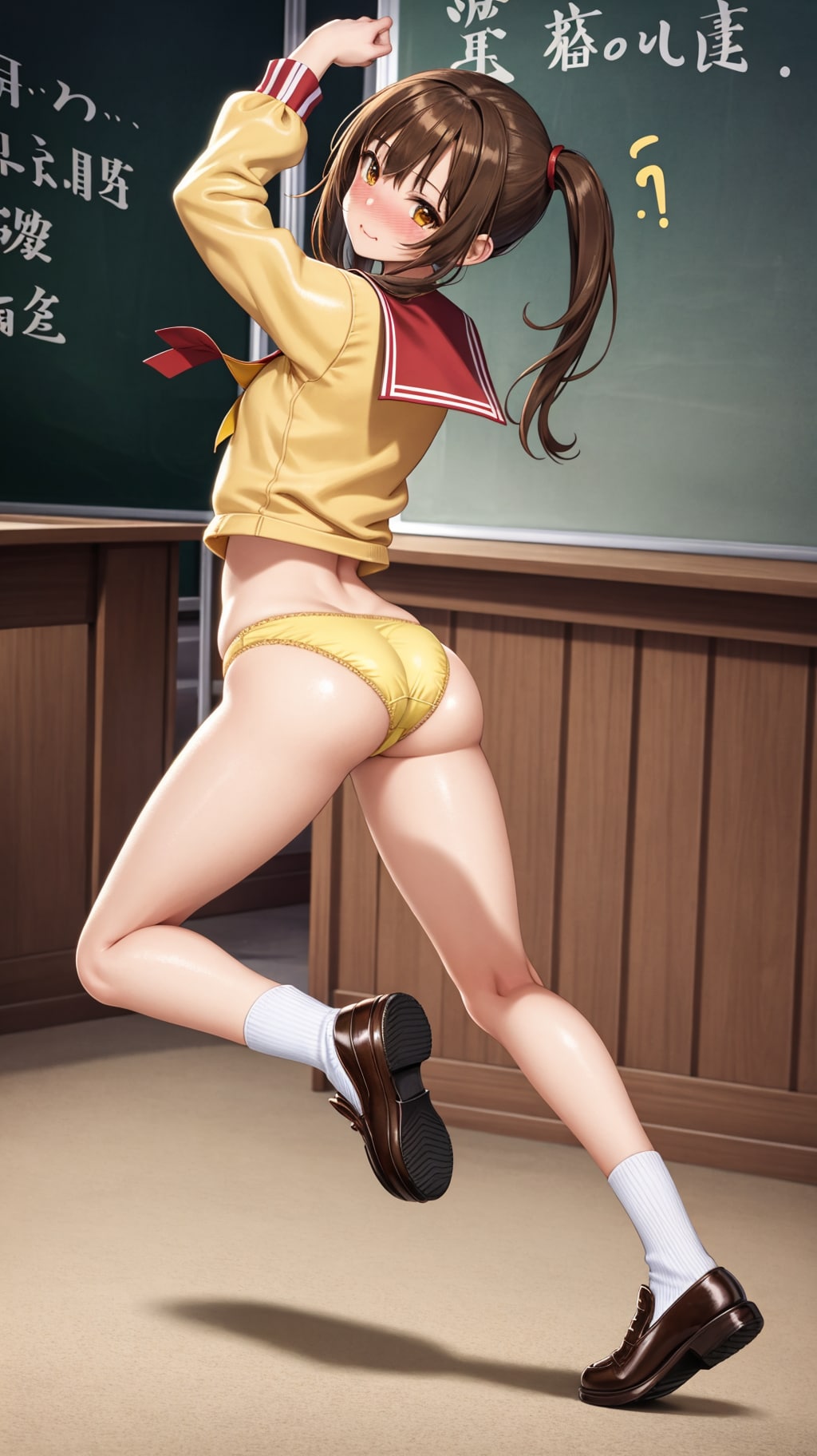 教室でキレッキレのダンス　スカートを脱いでもらって躍動感の研究編