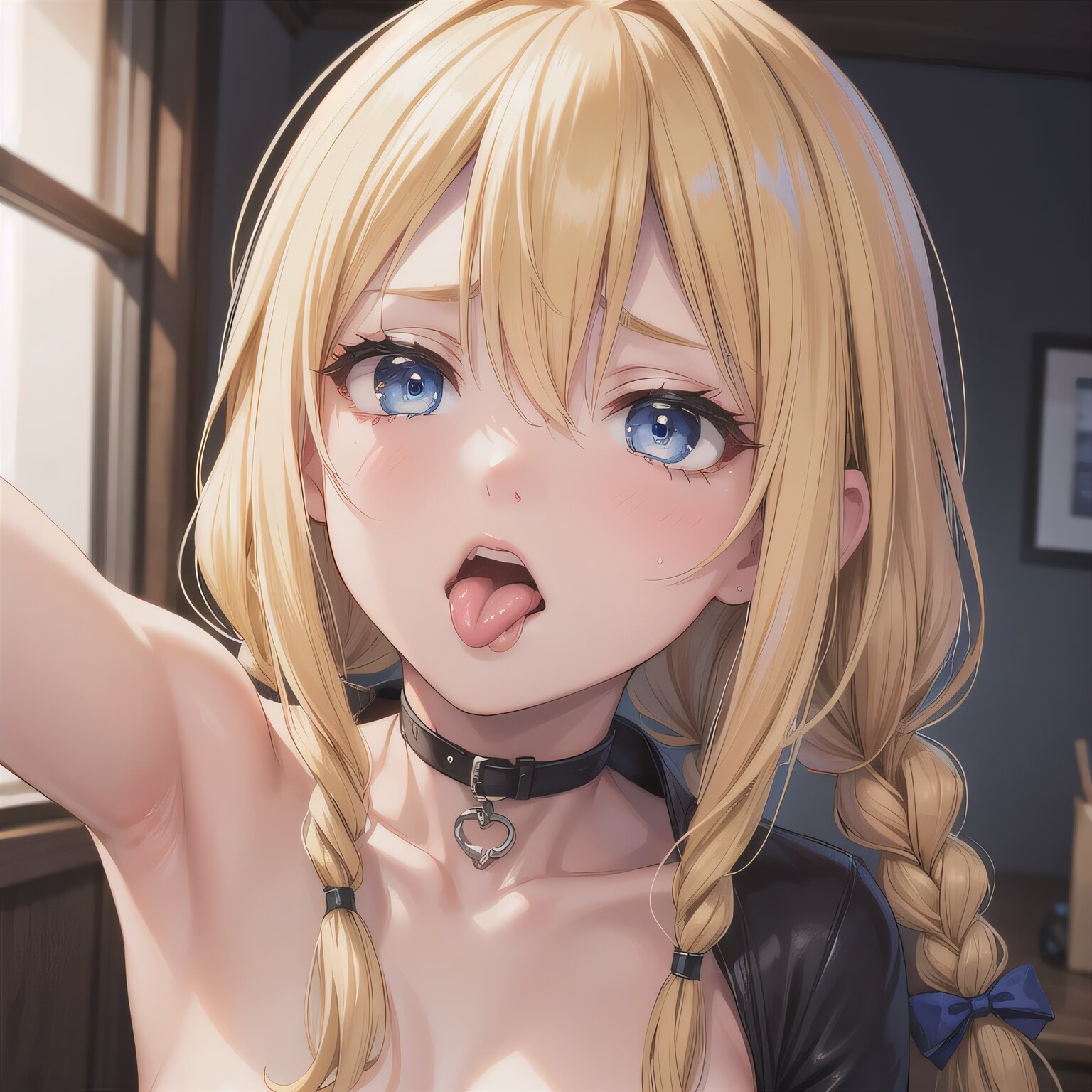 金髪ロングの舌出し少女１８