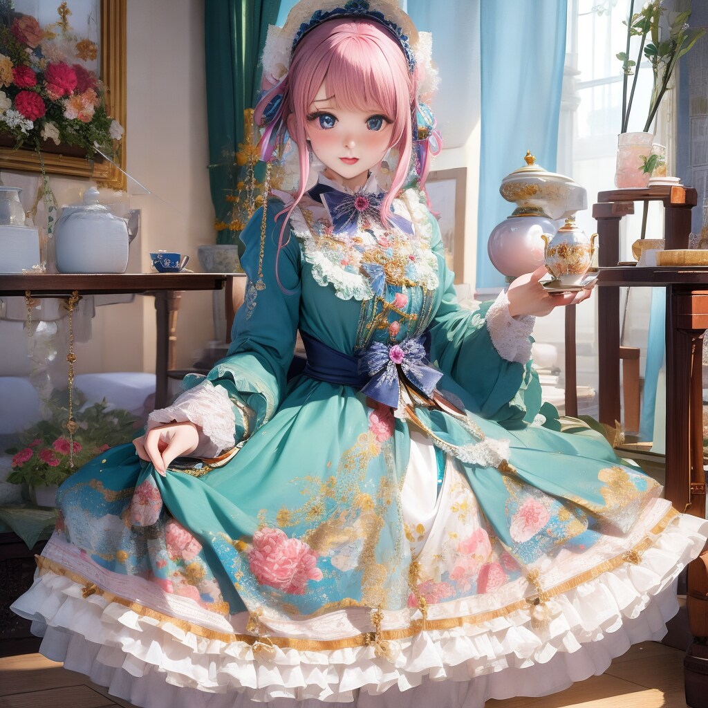 ロリィタ少女お茶