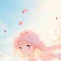 花々と少女 3枚目