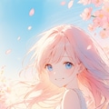 花々と少女 2枚目