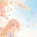 花々と少女 4枚目