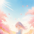 花々と少女 5枚目