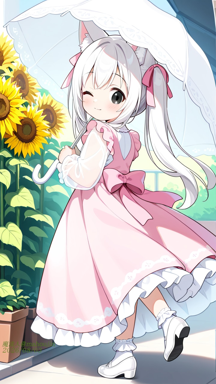 向日葵畑で捕まえて