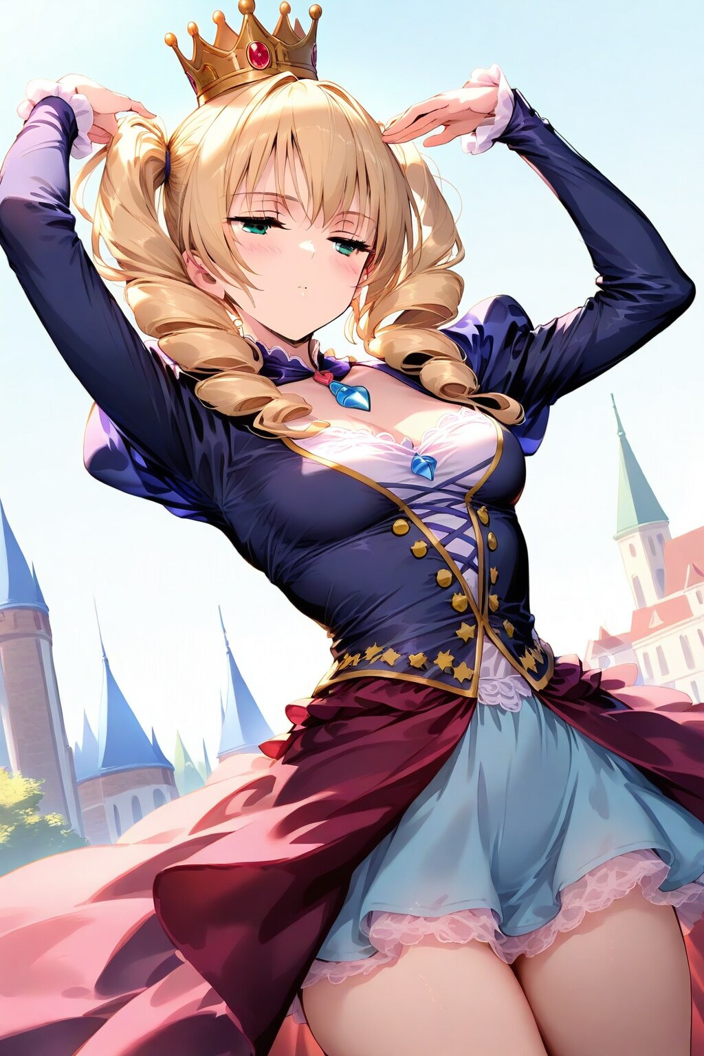 へんなポーズで目をそらす姫