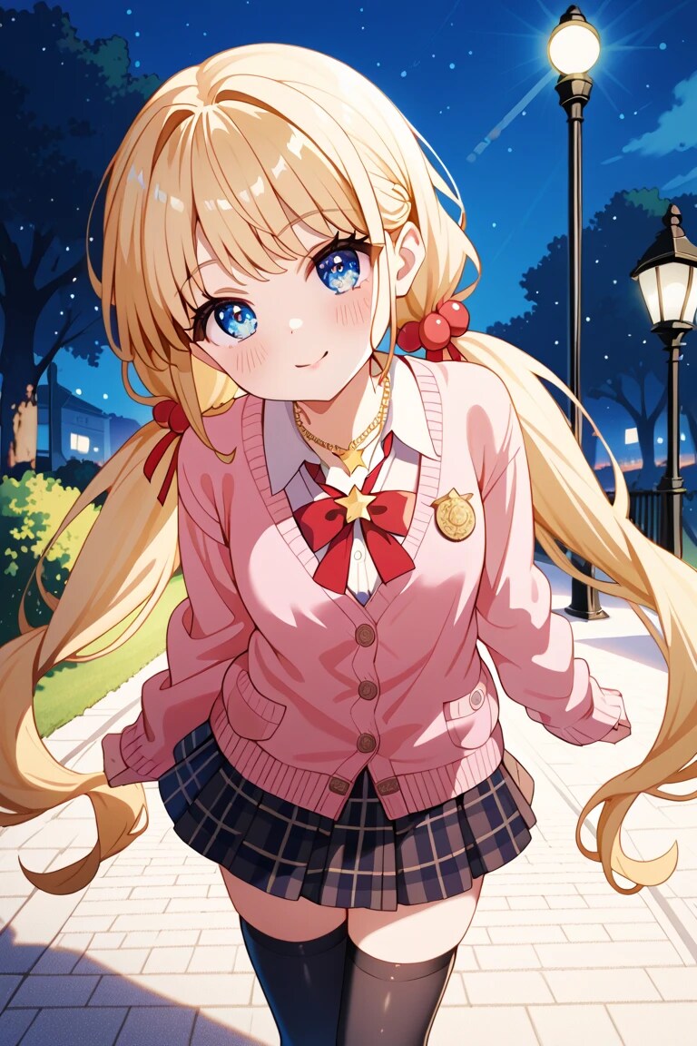 「べ、別に…夜にこんなところで待ってたわけじゃないんだから！ ……でも、ちょっとだけ一緒に歩く？♡🌙」 | の人気AIイラスト・グラビア