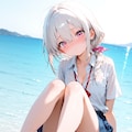 [12枚] 海辺×パンちら 3枚目