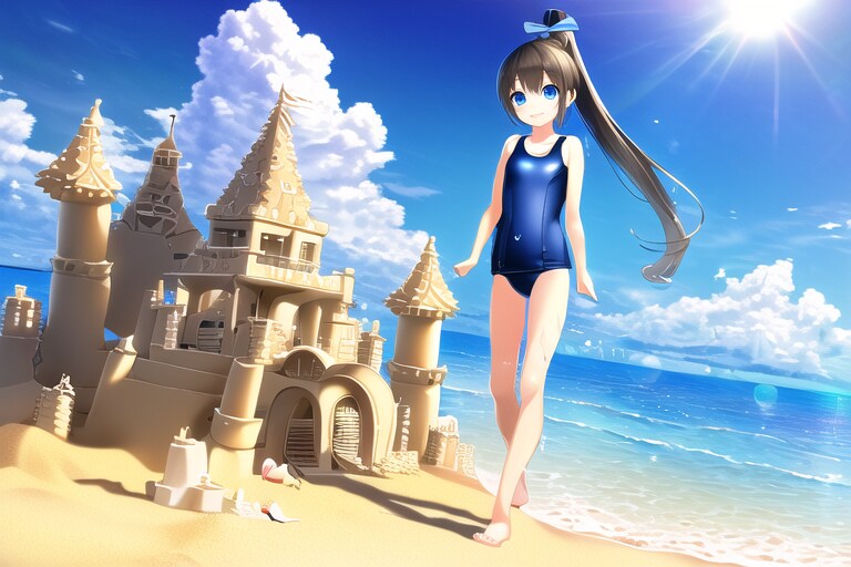 海ですることといえば泳ぐか砂遊び