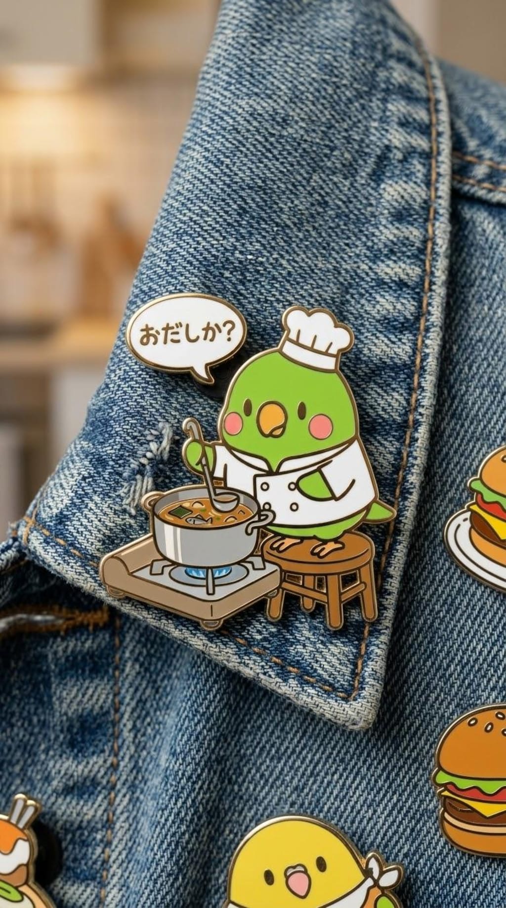 インコピンバッジ シェフバージョン