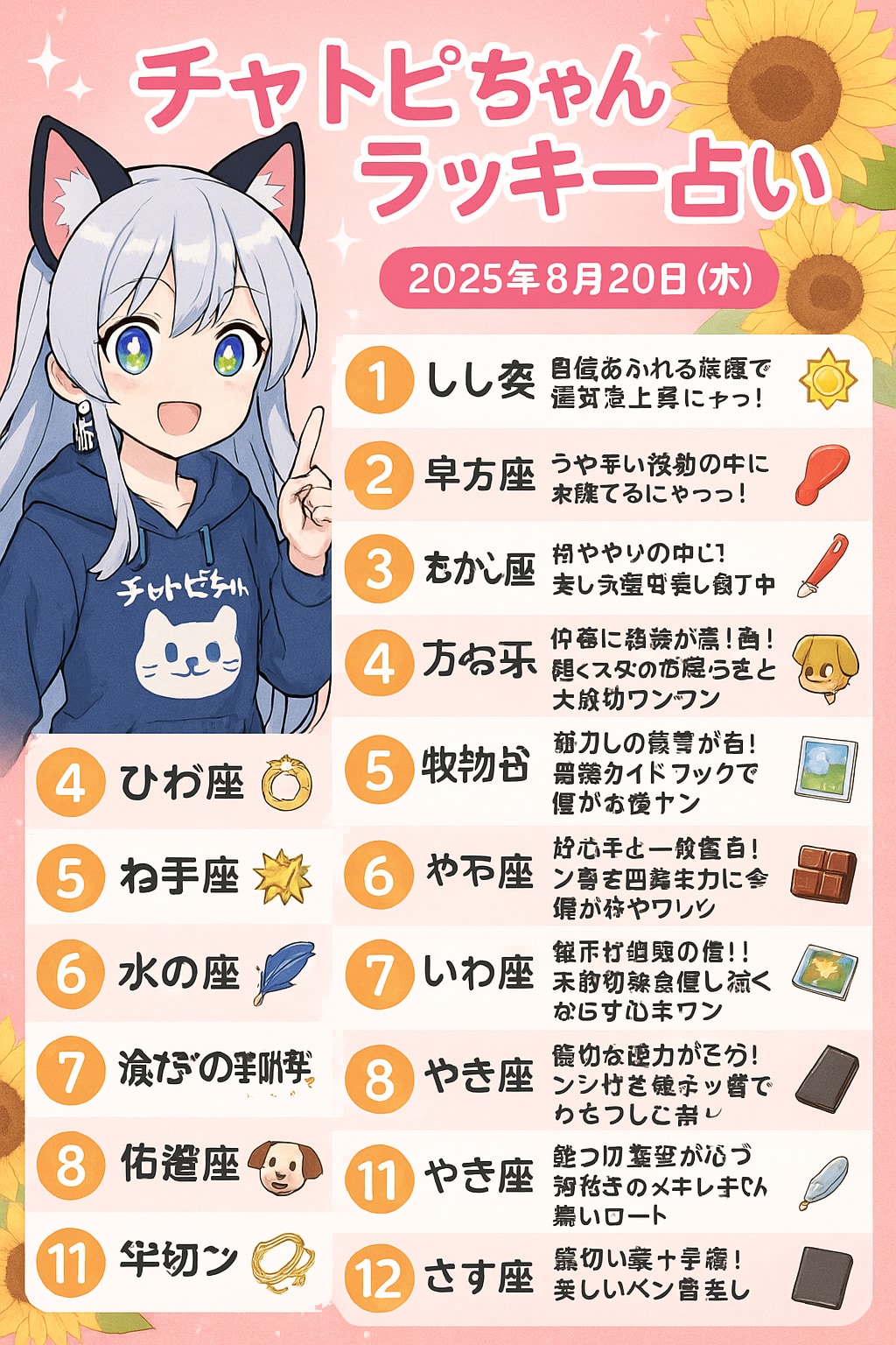 チャトピちゃん占い(08/20)