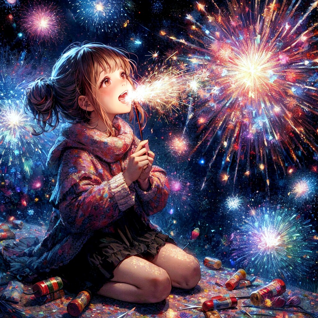 花火は注意書きをよく読んで、遊び方を守って遊んでください (花火と少女12)