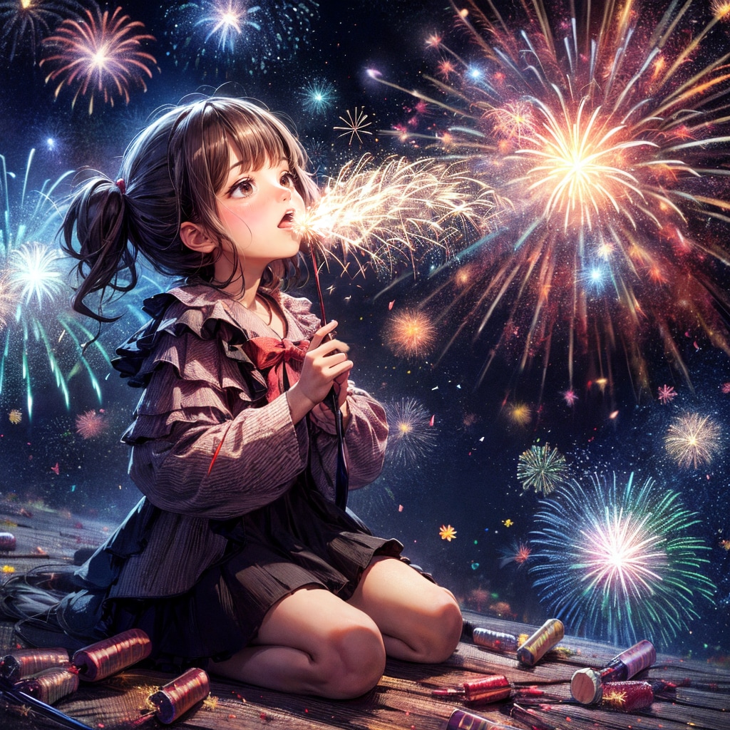 花火は注意書きをよく読んで、遊び方を守って遊んでください (花火と少女12)