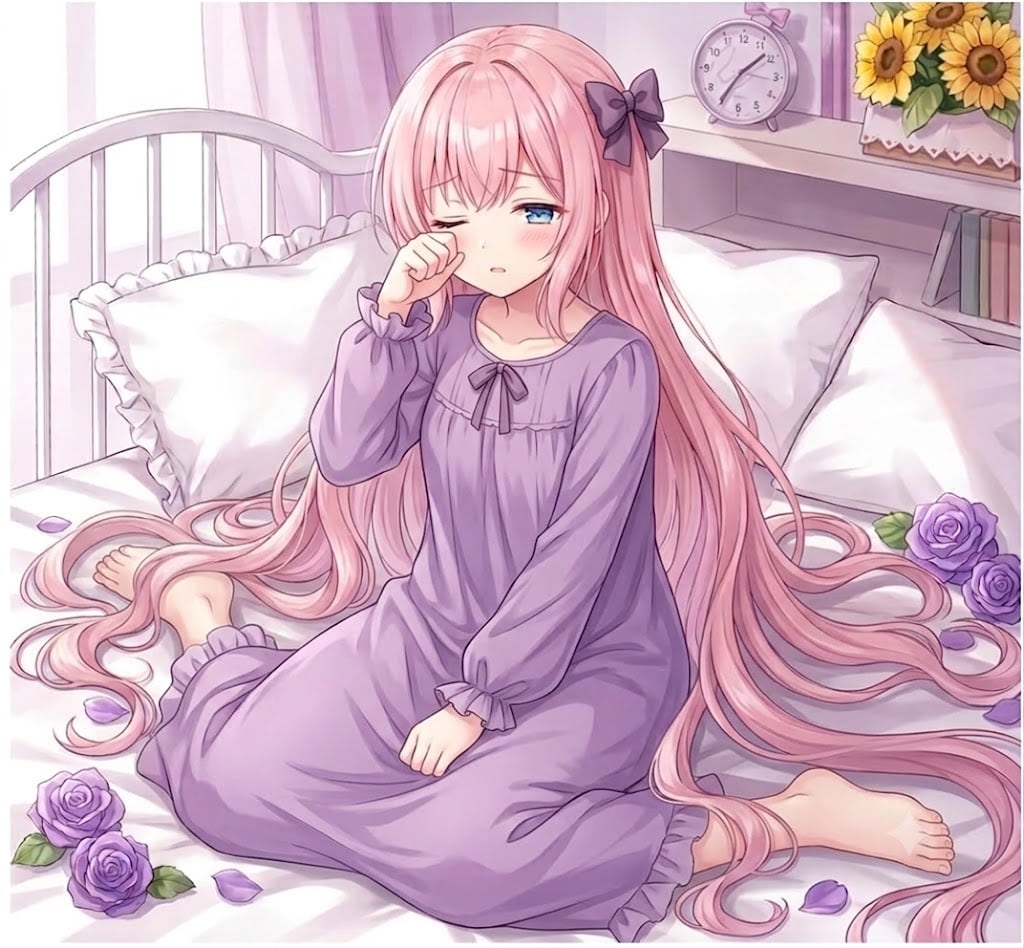先程の画像を寝起きにしてもらった
