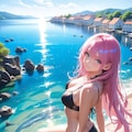 桃髪ロング女子 2枚目