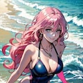 桃髪ロング女子 7枚目