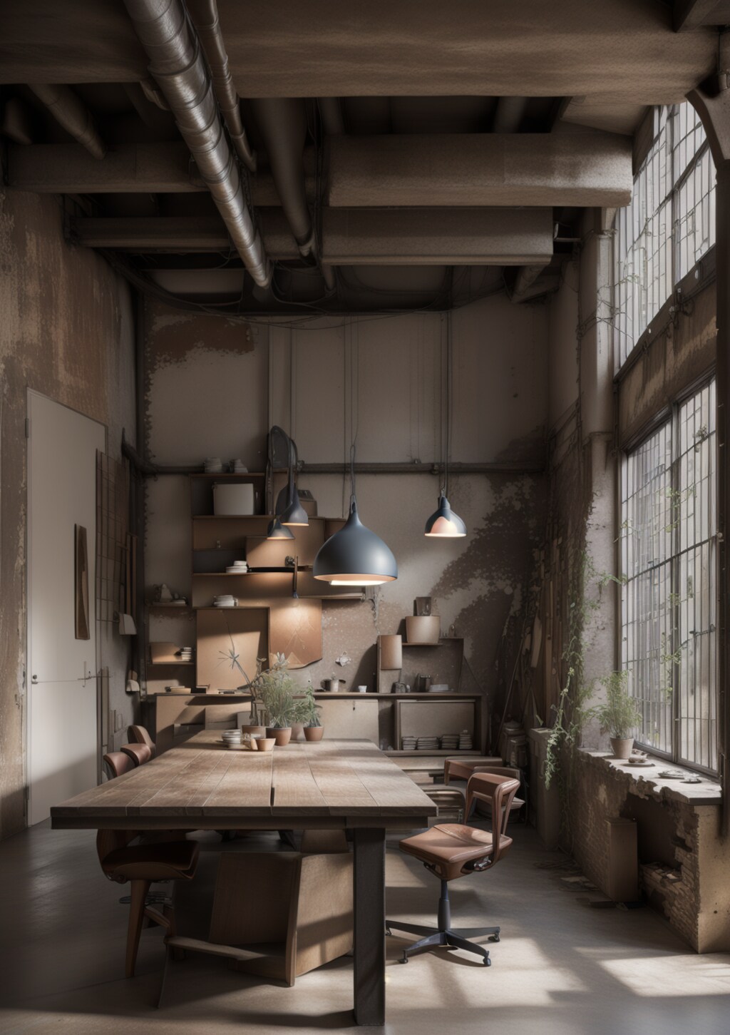 質素な作業部屋