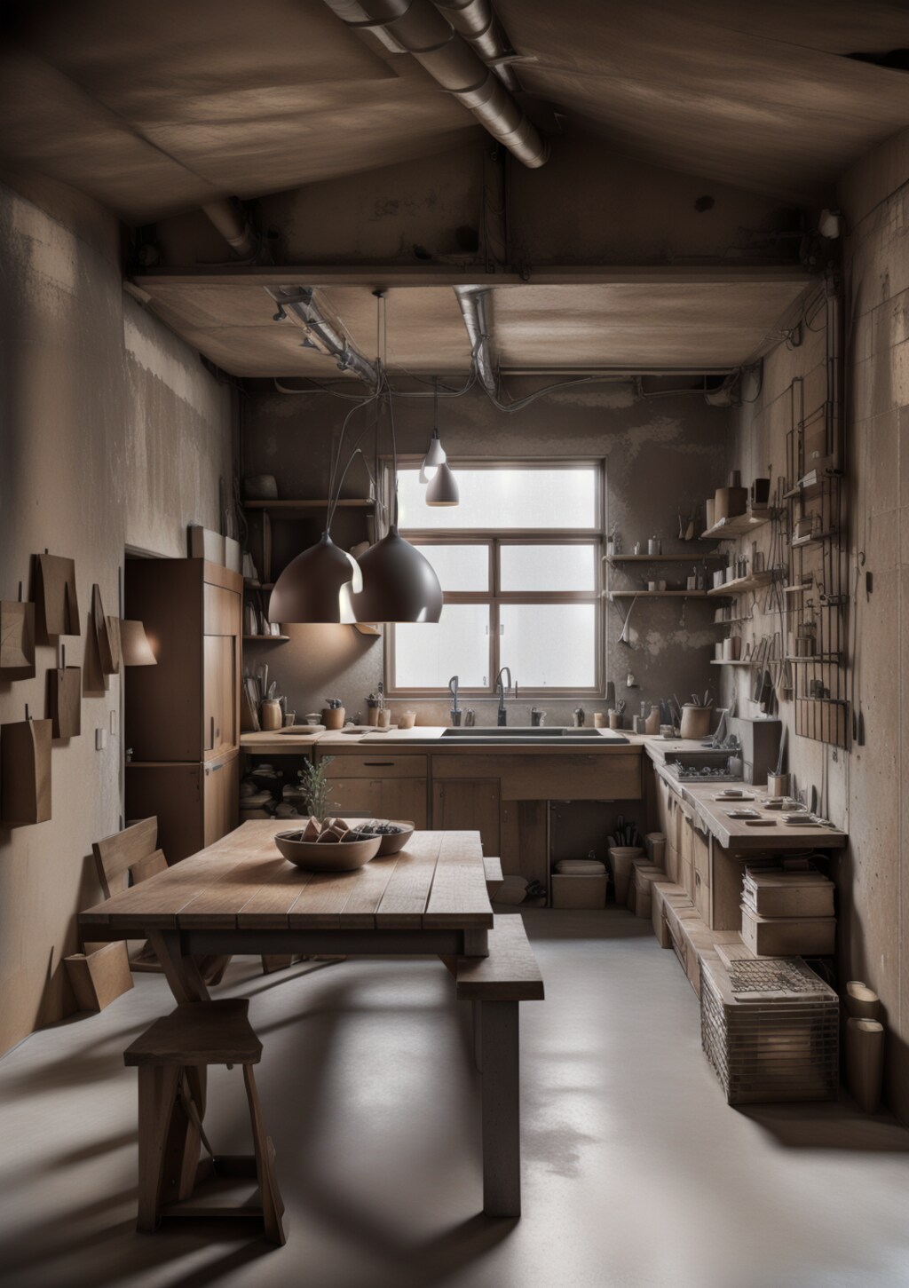 質素な作業部屋