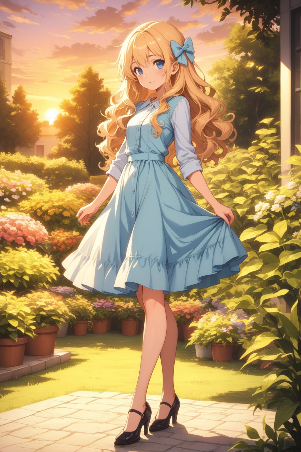 夕方の庭