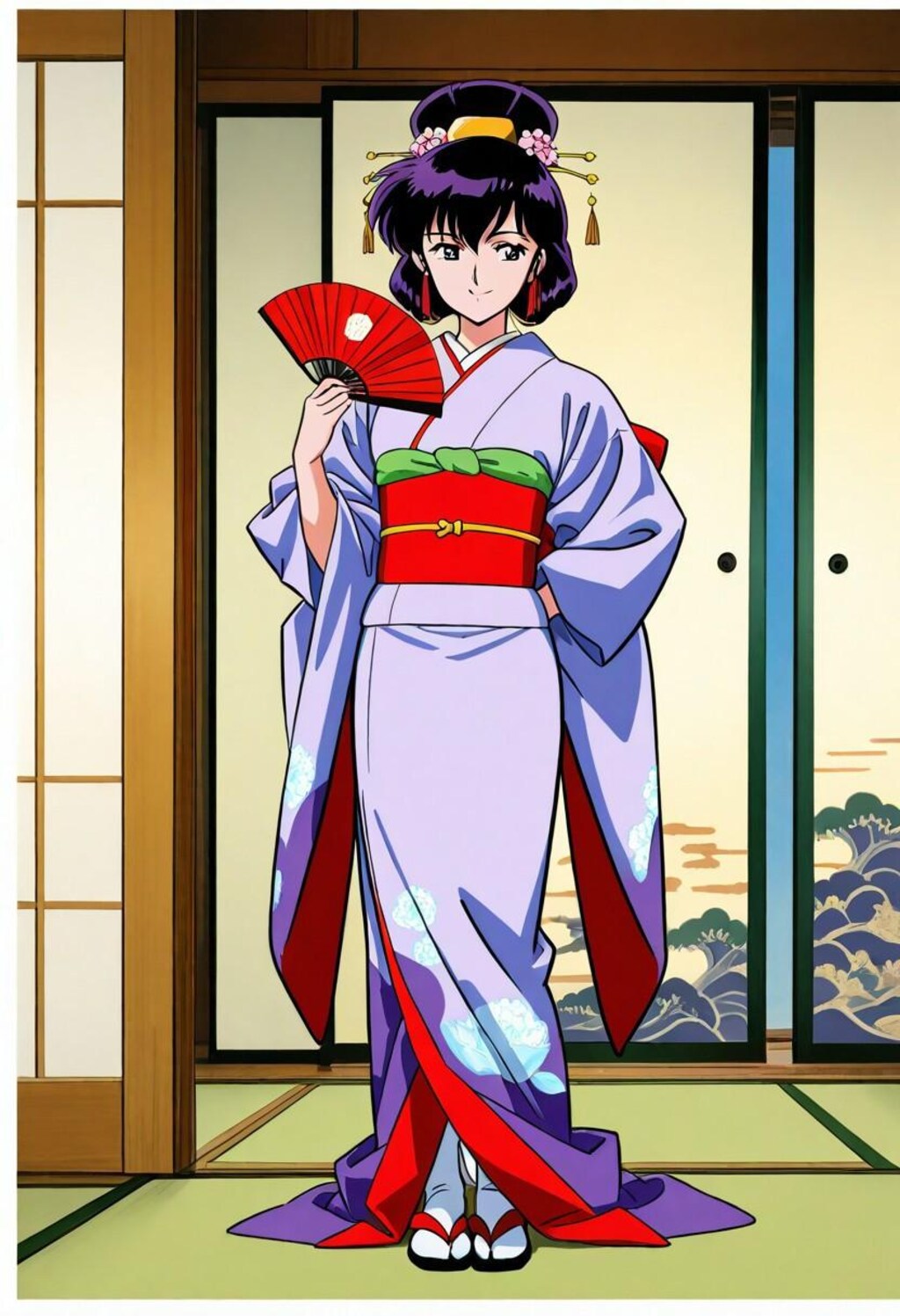 6人の美しい芸者