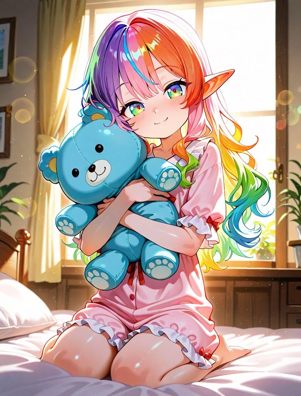 12枚)ぬいぐるみとケモ耳エルフさん