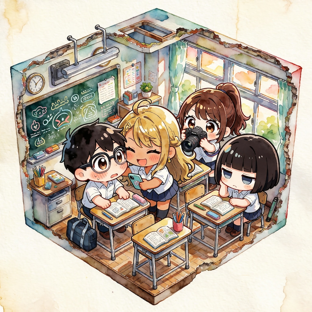 黒ギャルの日常【ジオラマ風】