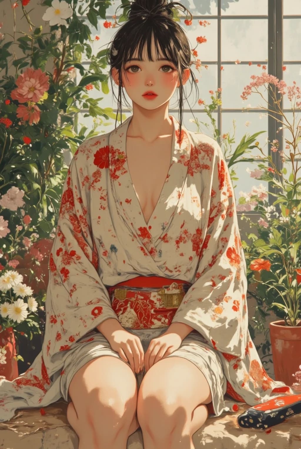 チャレンジ中の和風R-18イラスト