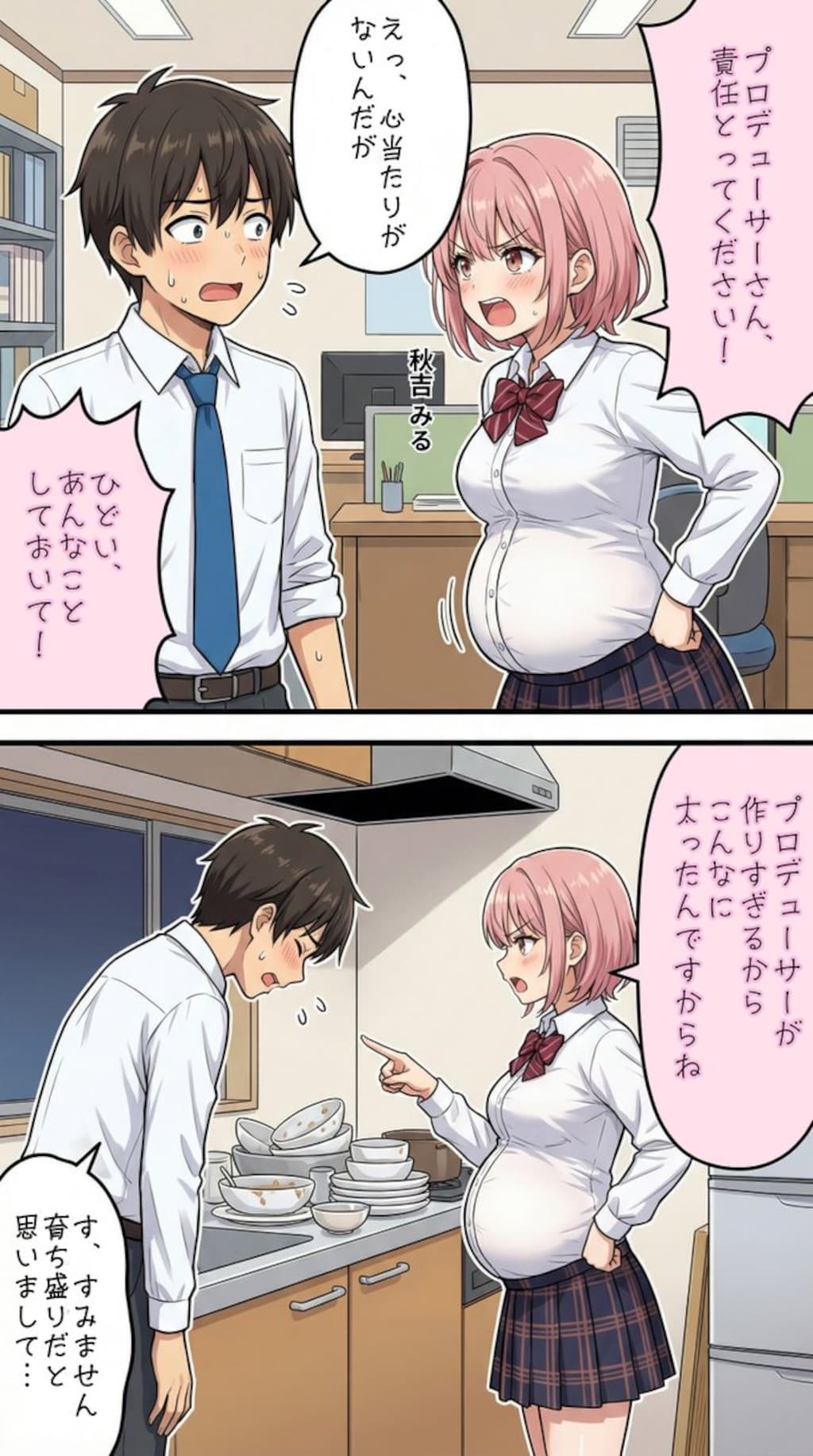 お腹を膨らませるアイドル【秋吉みる】編