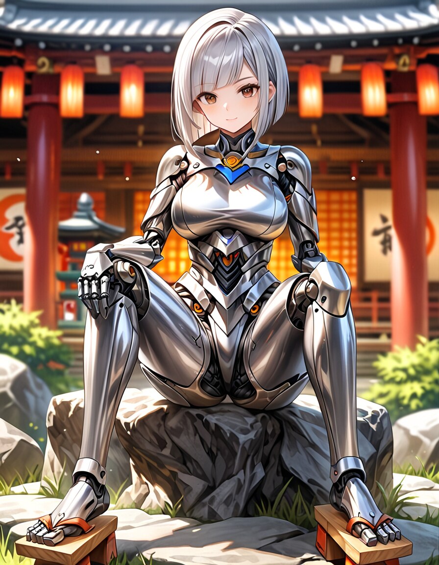 下駄をはくメカ子 | の人気AIイラスト・グラビア