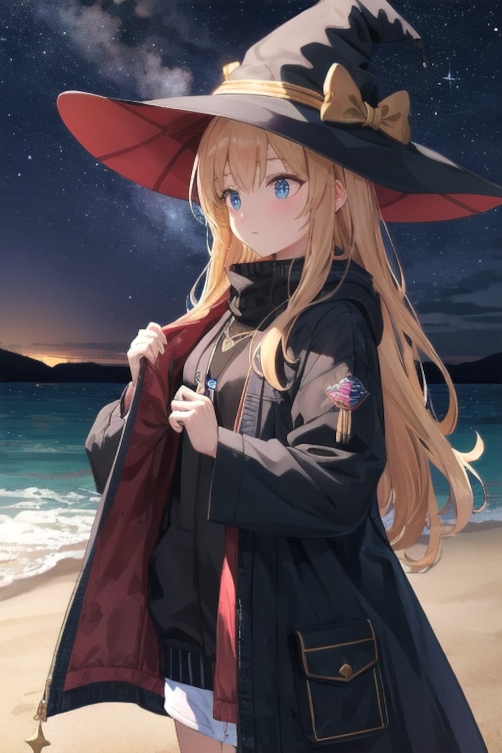 砂浜の魔女と星空