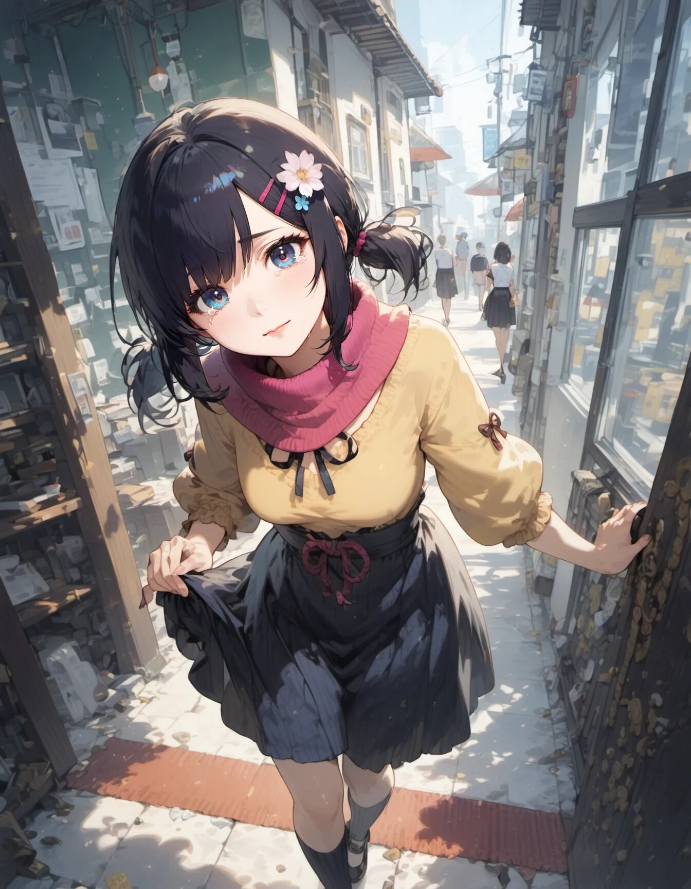 Pink Scarf and Sunlight | の人気AIイラスト・グラビア