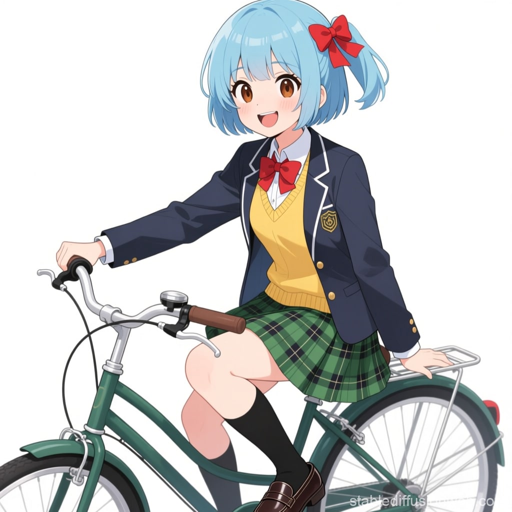 自転車に乗る ウズリポちゃん