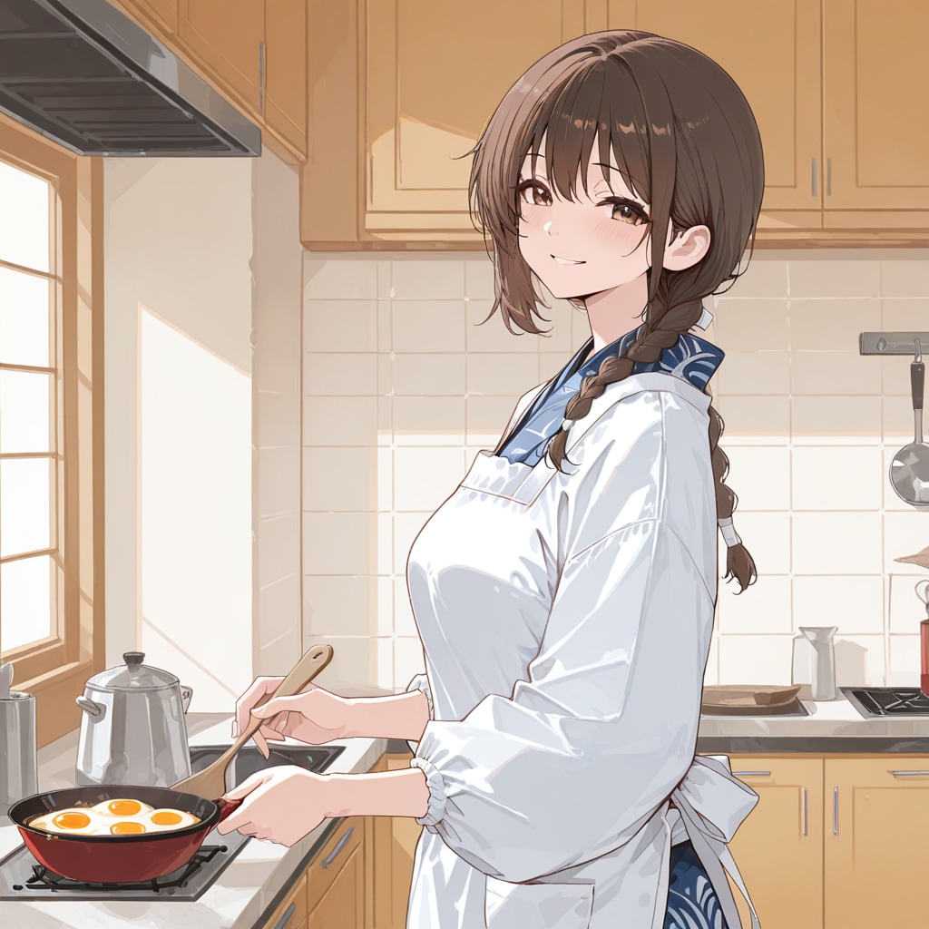 もうすぐ朝ごはんできるわ、待っててあなた。