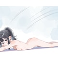 ストレッチをするメガネ少女 12枚目