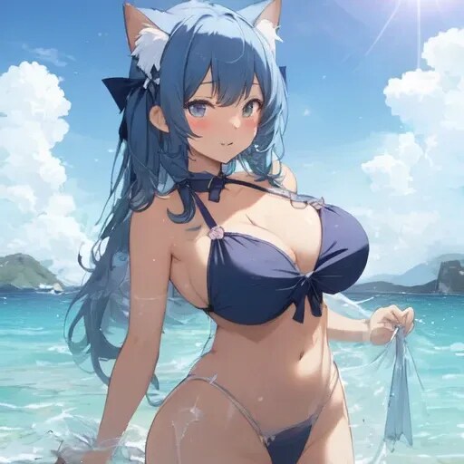 美少女と海3