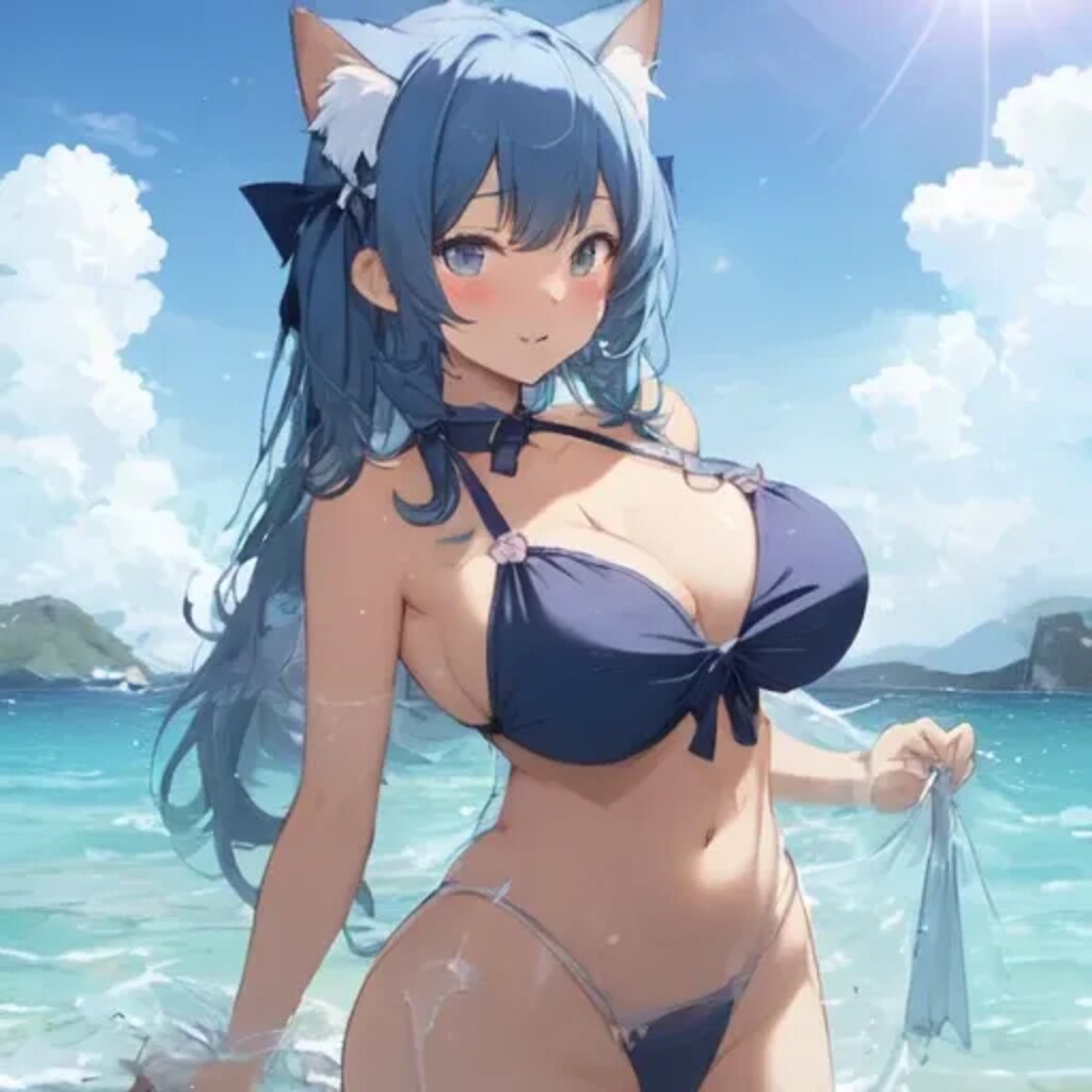 美少女と海3