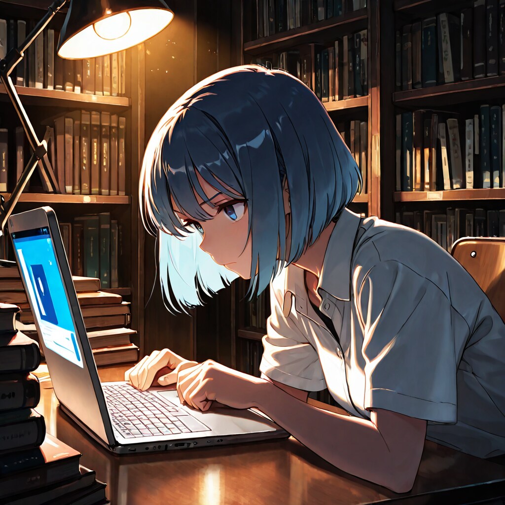夜の図書館と集中の時間 | の人気AIイラスト・グラビア