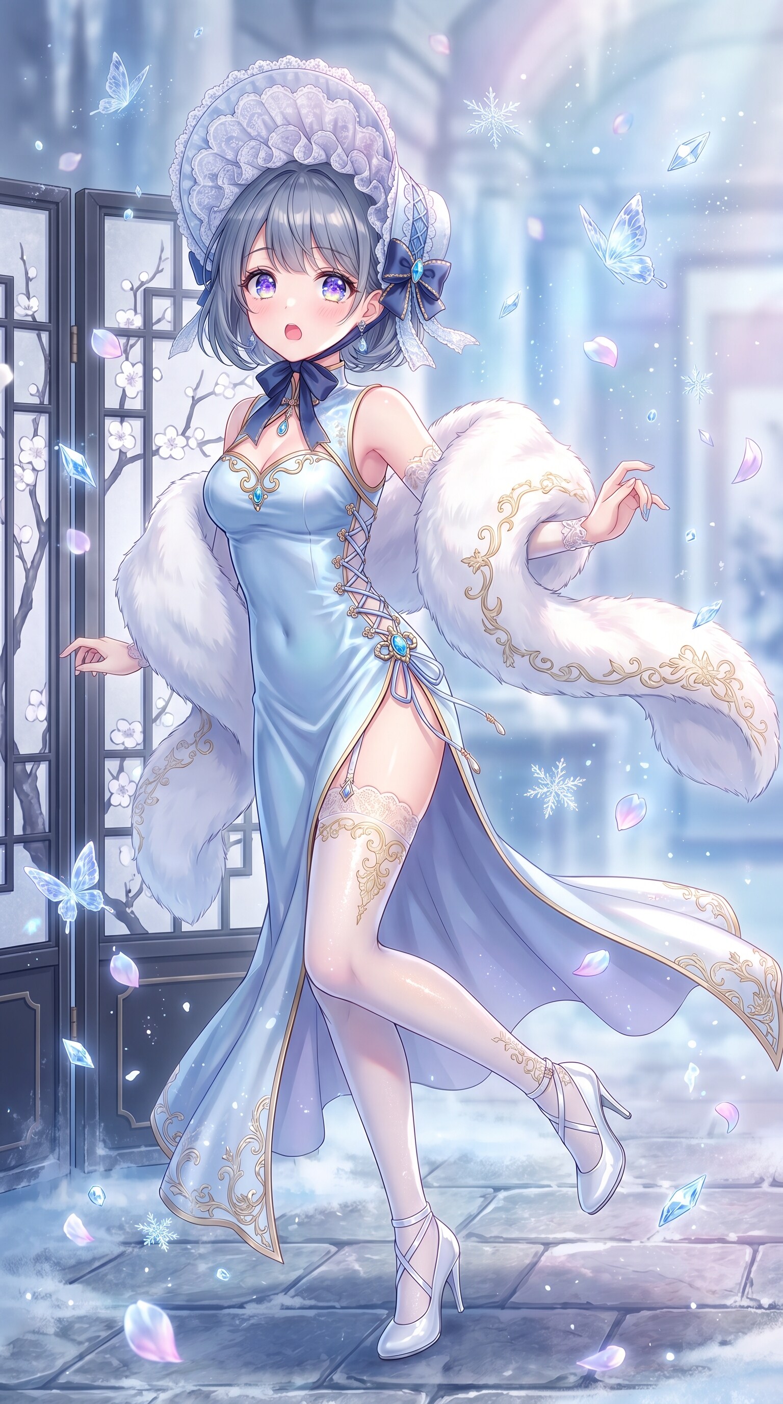 白氷絢爛の花屏