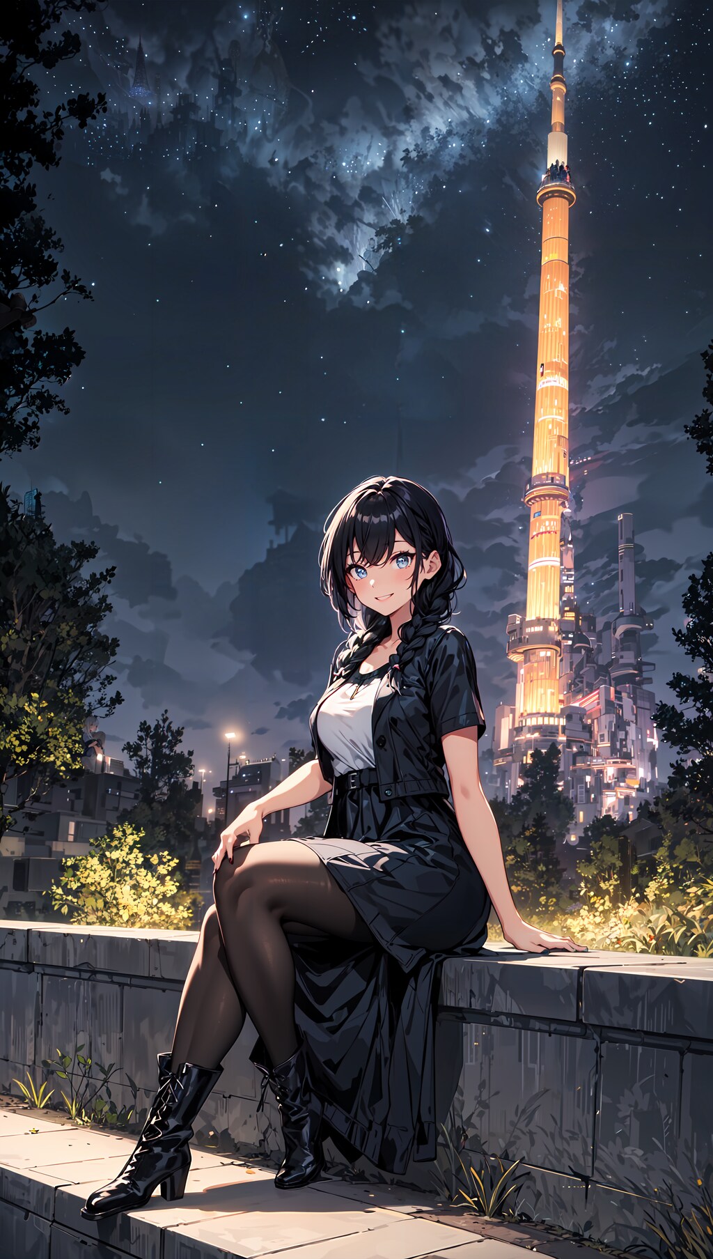 夏の夜景タワー