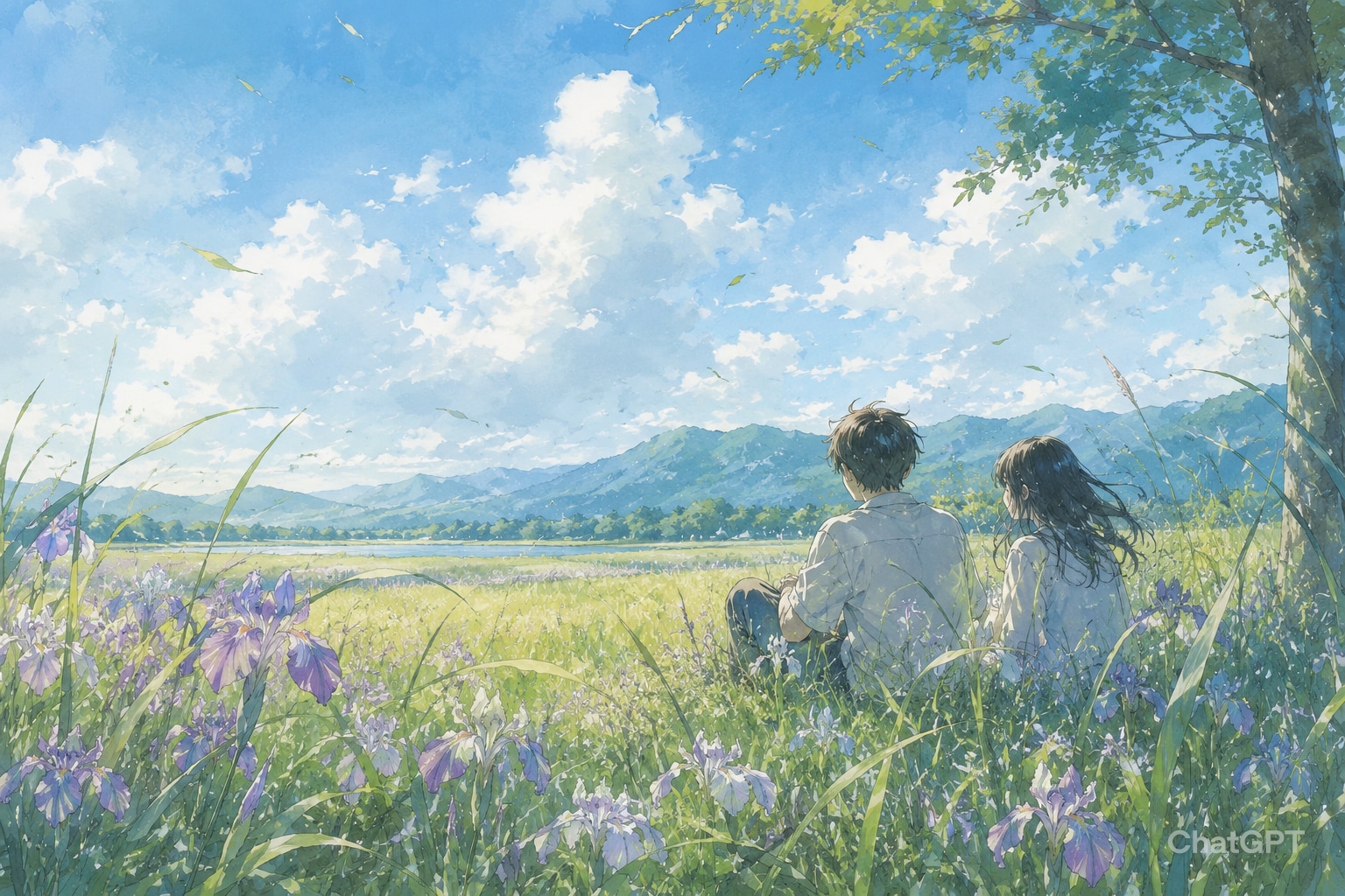 夏、花菖蒲