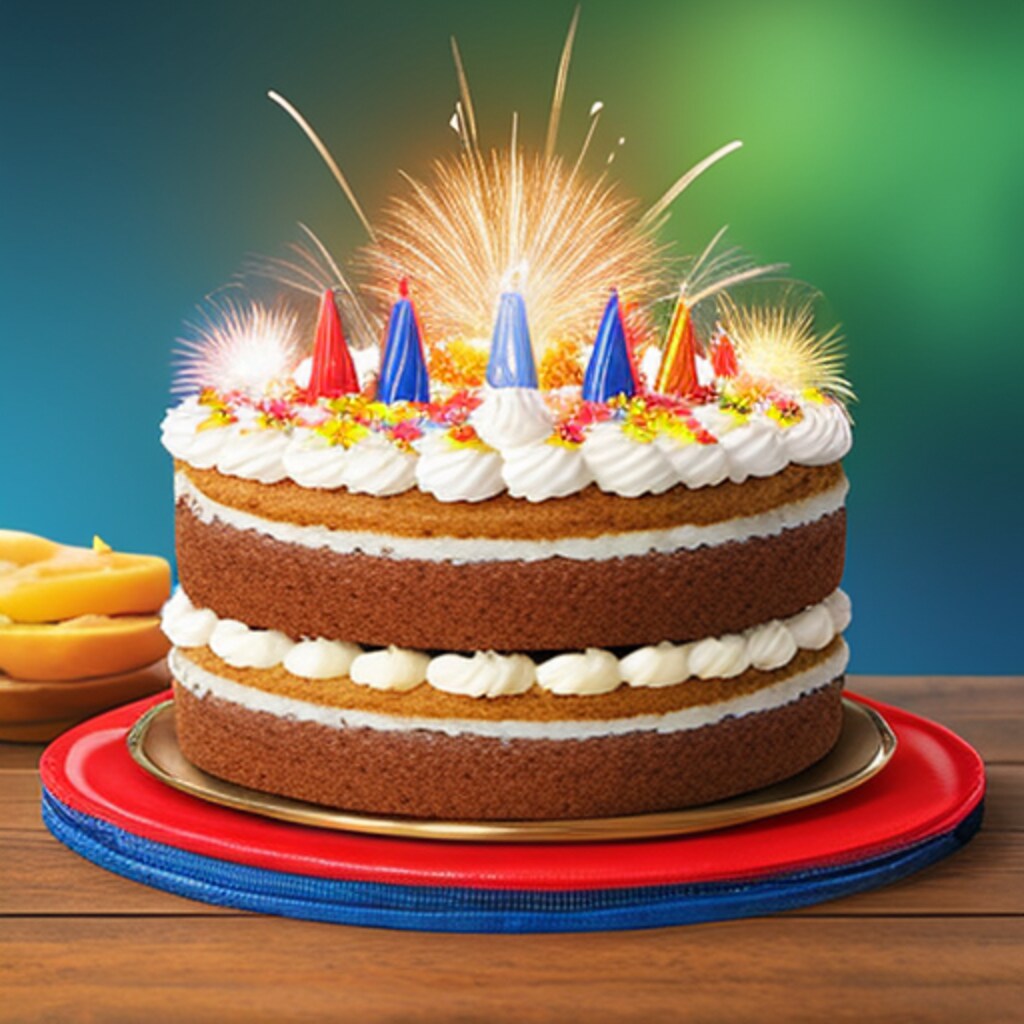 花火の弾けるケーキ