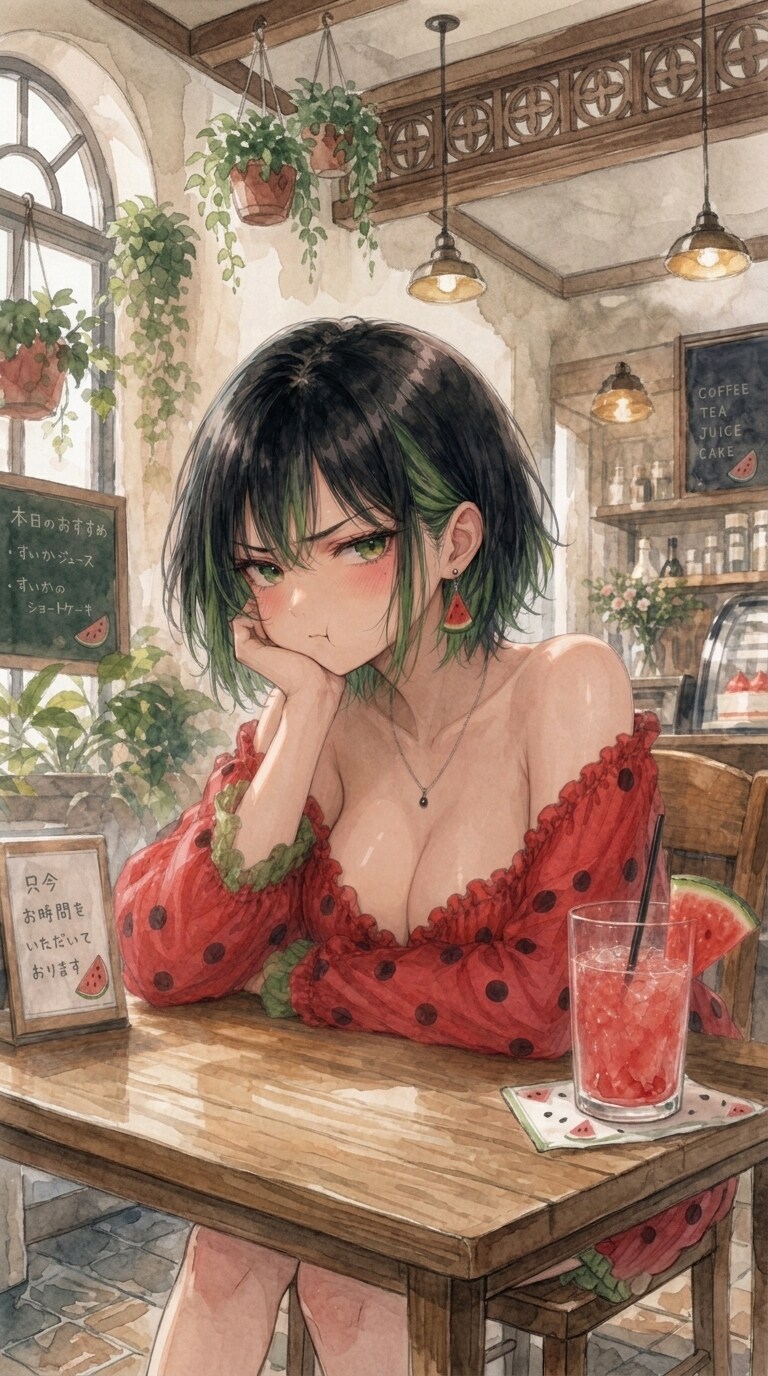 「もぅ、遅刻だよ！？な〜んてね😆」スイカちゃん🍉✨