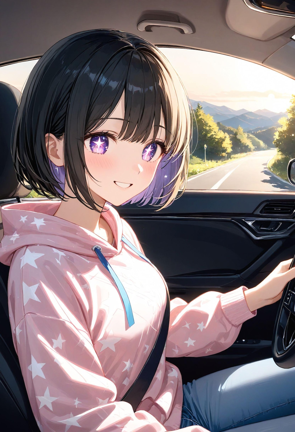 運転をするひまり
