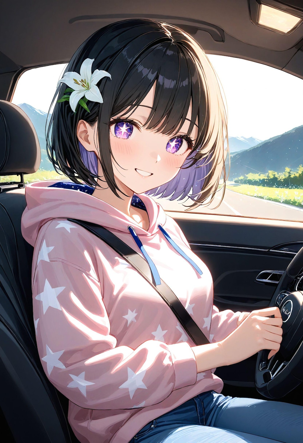 運転をするひまり