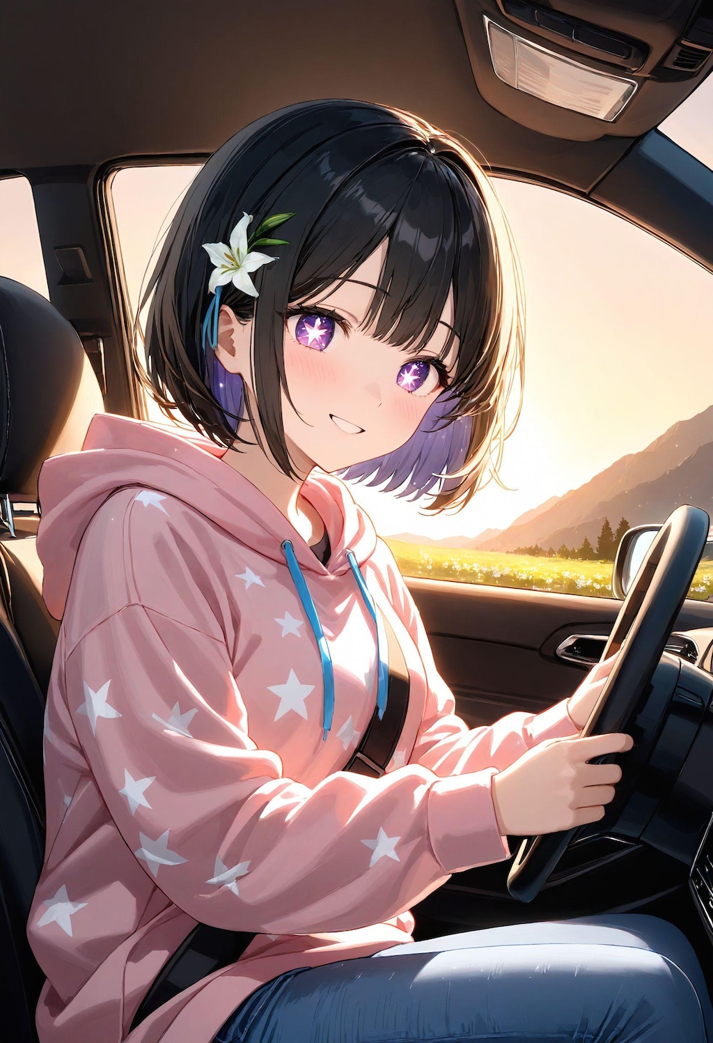 運転をするひまり