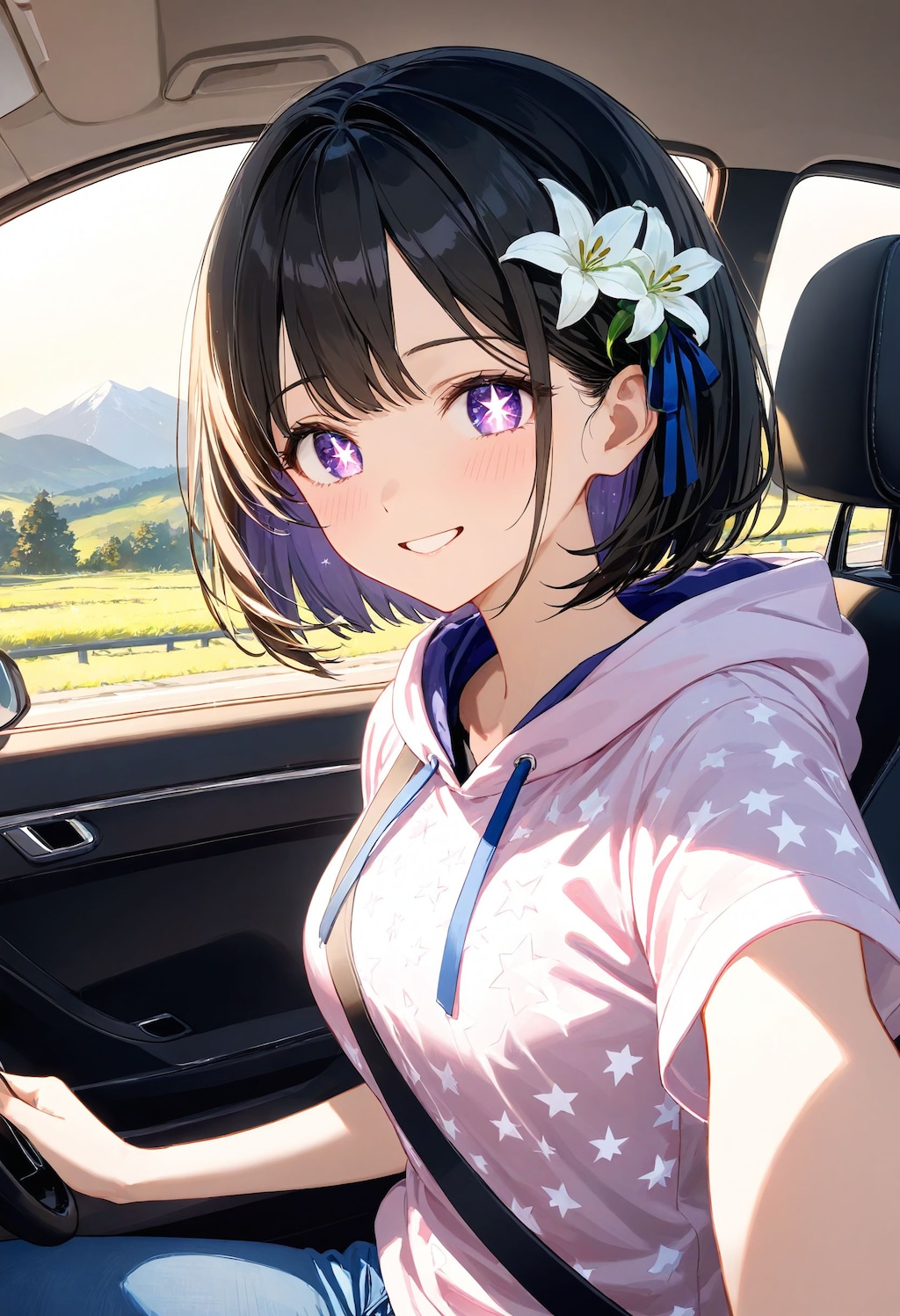運転をするひまり